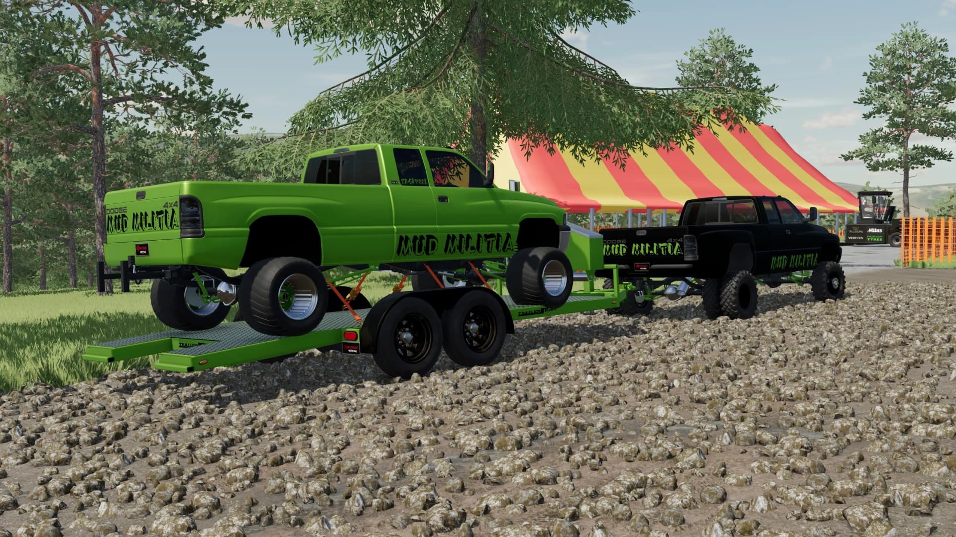 DODGE PULLING TRUCK 3