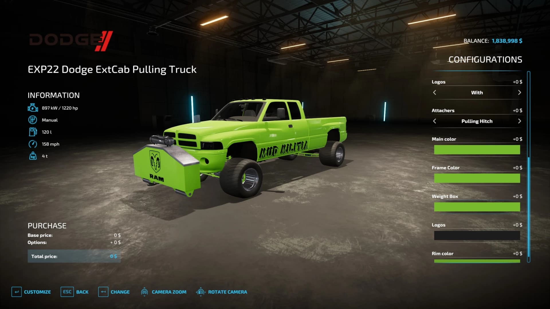 DODGE PULLING TRUCK