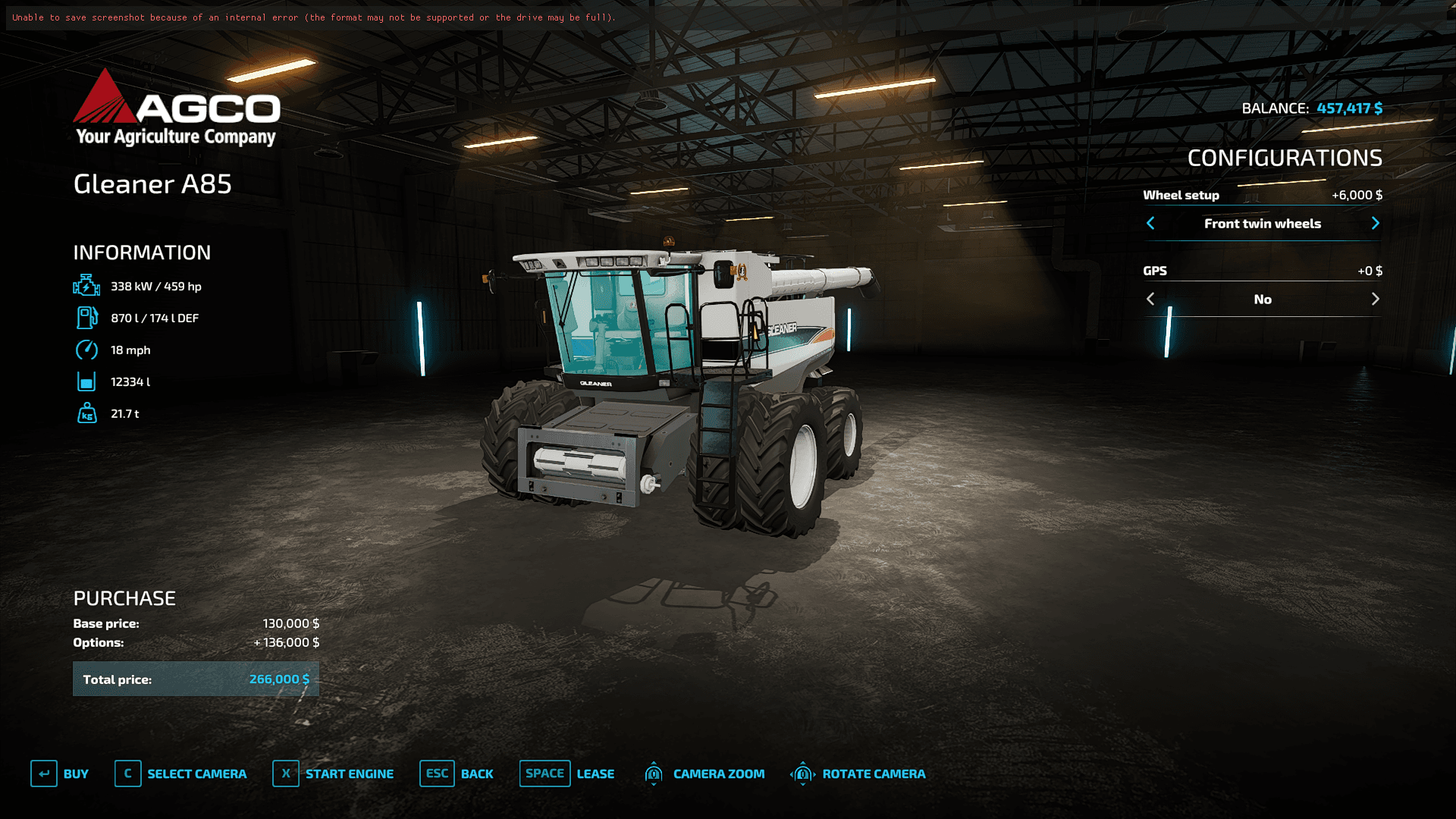 Gleaner A85 Combine 3