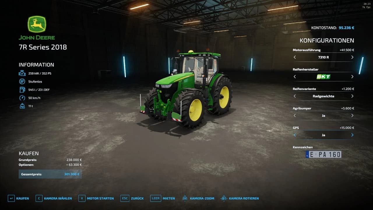 JOHN DEERE 7R AGRIBUMPER