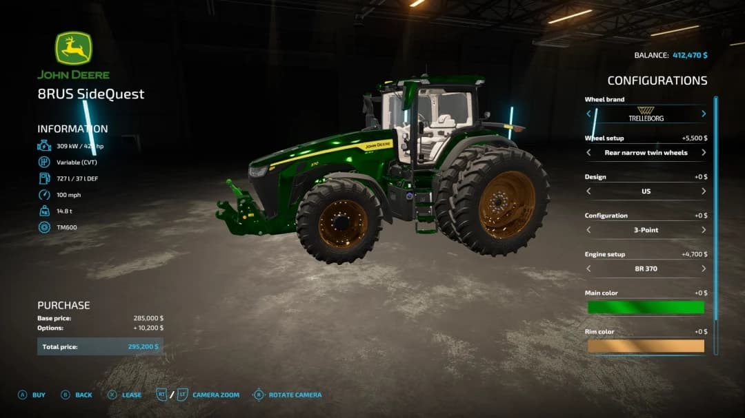JOHN DEERE 8R SIDEQUEST 2