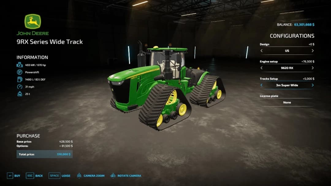 JOHN DEERE 9RX WIDE TRACKS 3