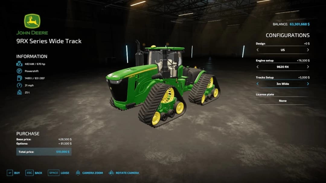 JOHN DEERE 9RX WIDE TRACKS 2