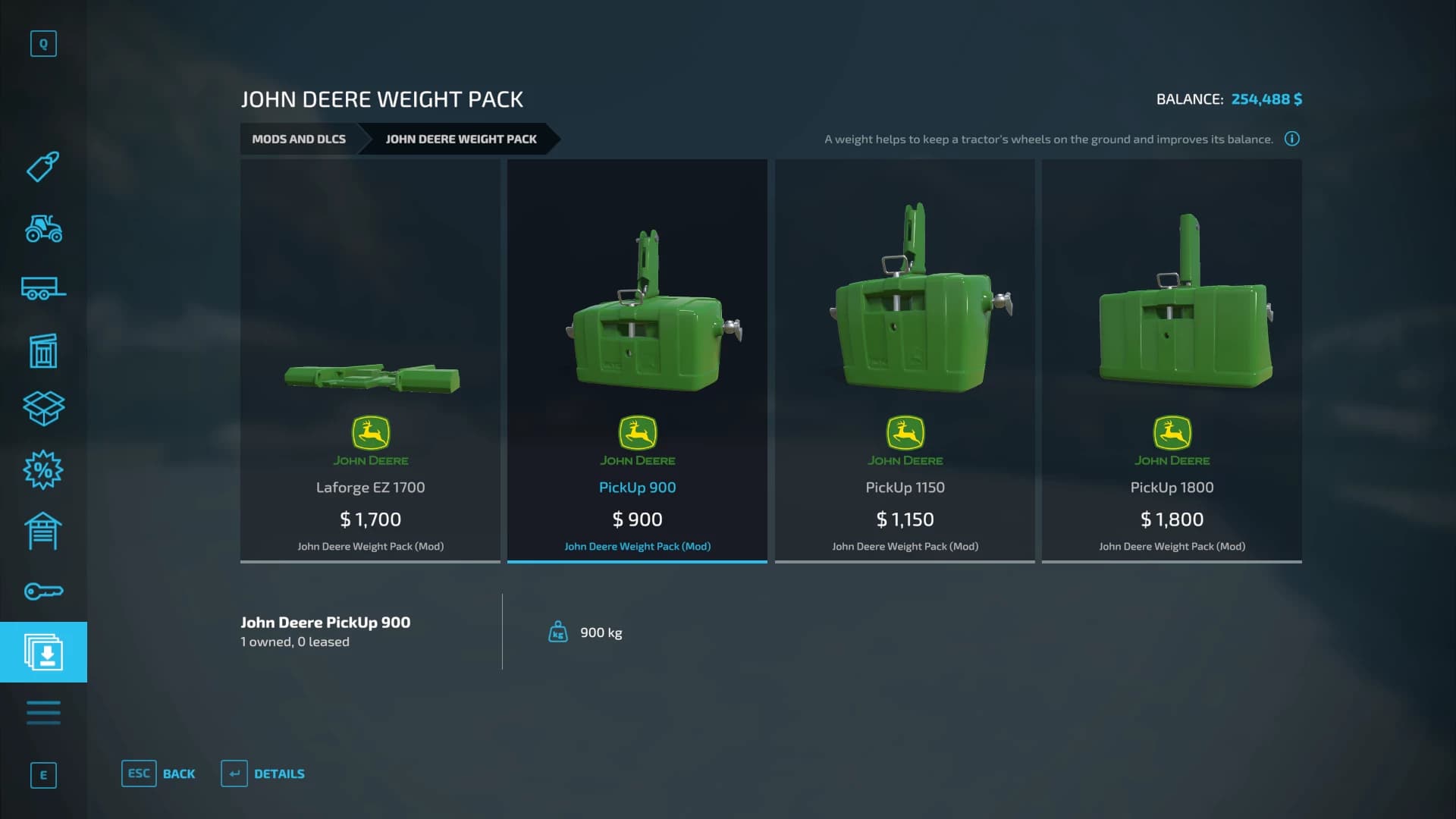 JOHN DEERE WEIGHT PACK