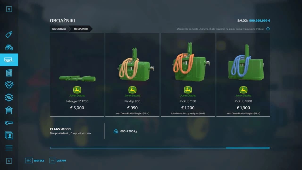 JOHN DEERE WEIGHTS PACK 4