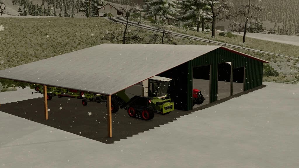 MACHINESHED WITH CANOPY ROOF 2
