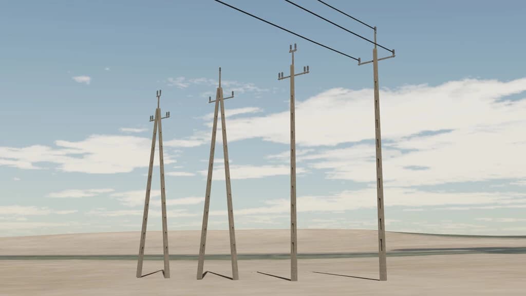 OLD POWER POLES PACK (PREFAB) 2