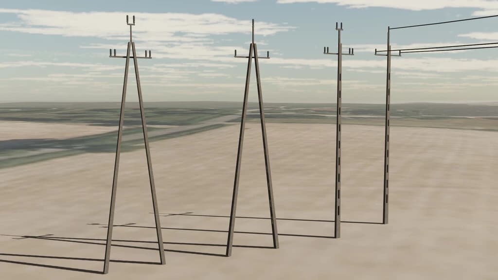 OLD POWER POLES PACK (PREFAB)