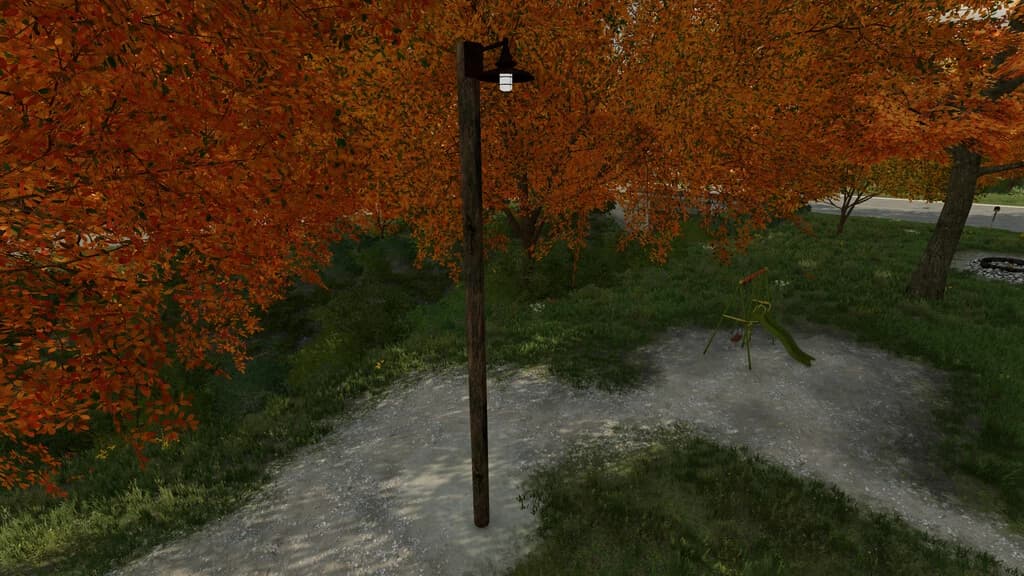 OLD WOODEN LIGHT POLL