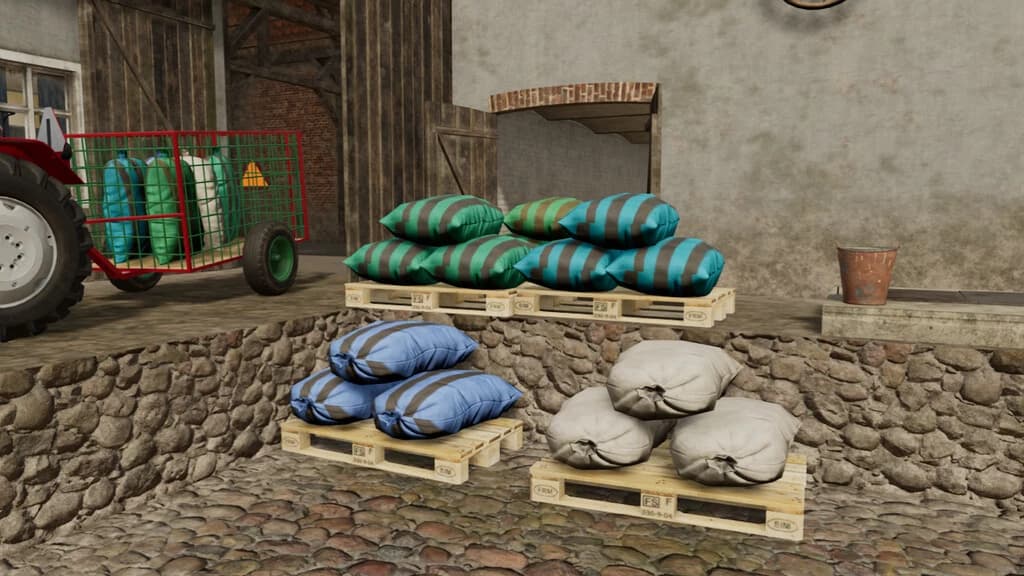 PALLET WITH USED SACKS