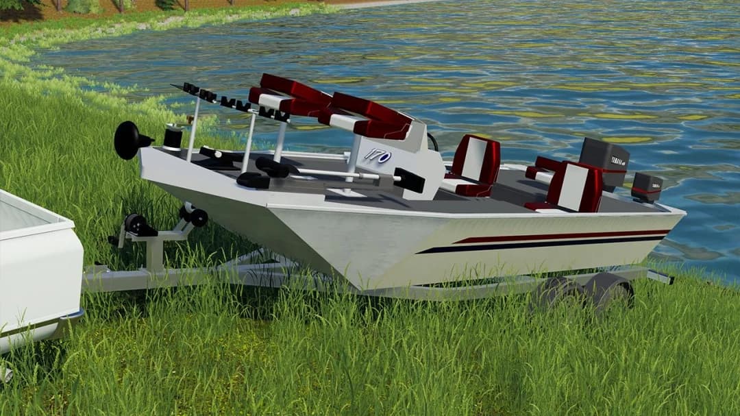 PROP FISHING BOAT ON TRAILER