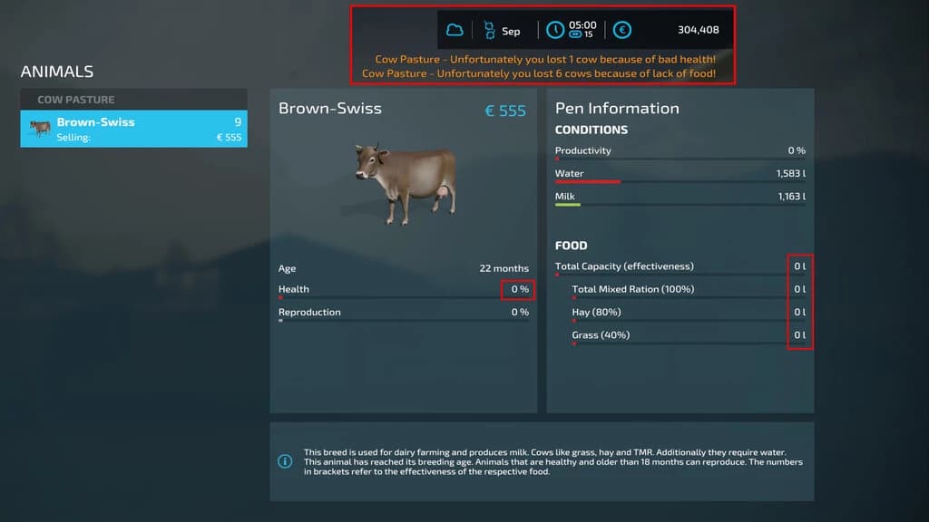 REALISTIC ANIMAL LOSSES
