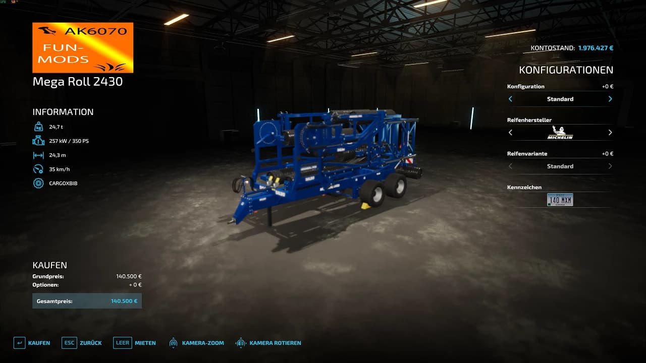 ROLLER AS A GRASS ROLLER