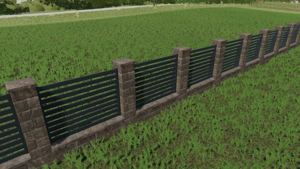 RUSTIC BRICK AND METAL FENCE 2