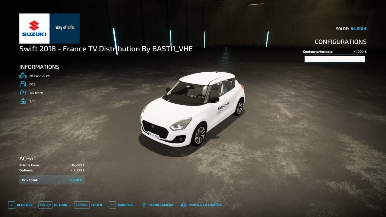 Suzuki Swift - French TV Channels