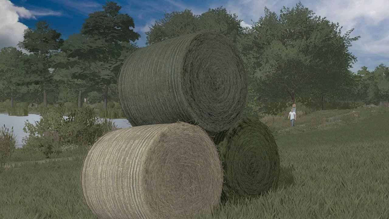 TEXTURES OF BALES OF STRAW, HAY, GRASS