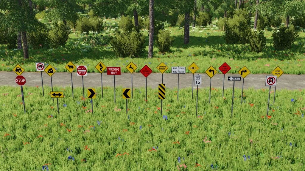 US ROAD SIGNS PACK 3
