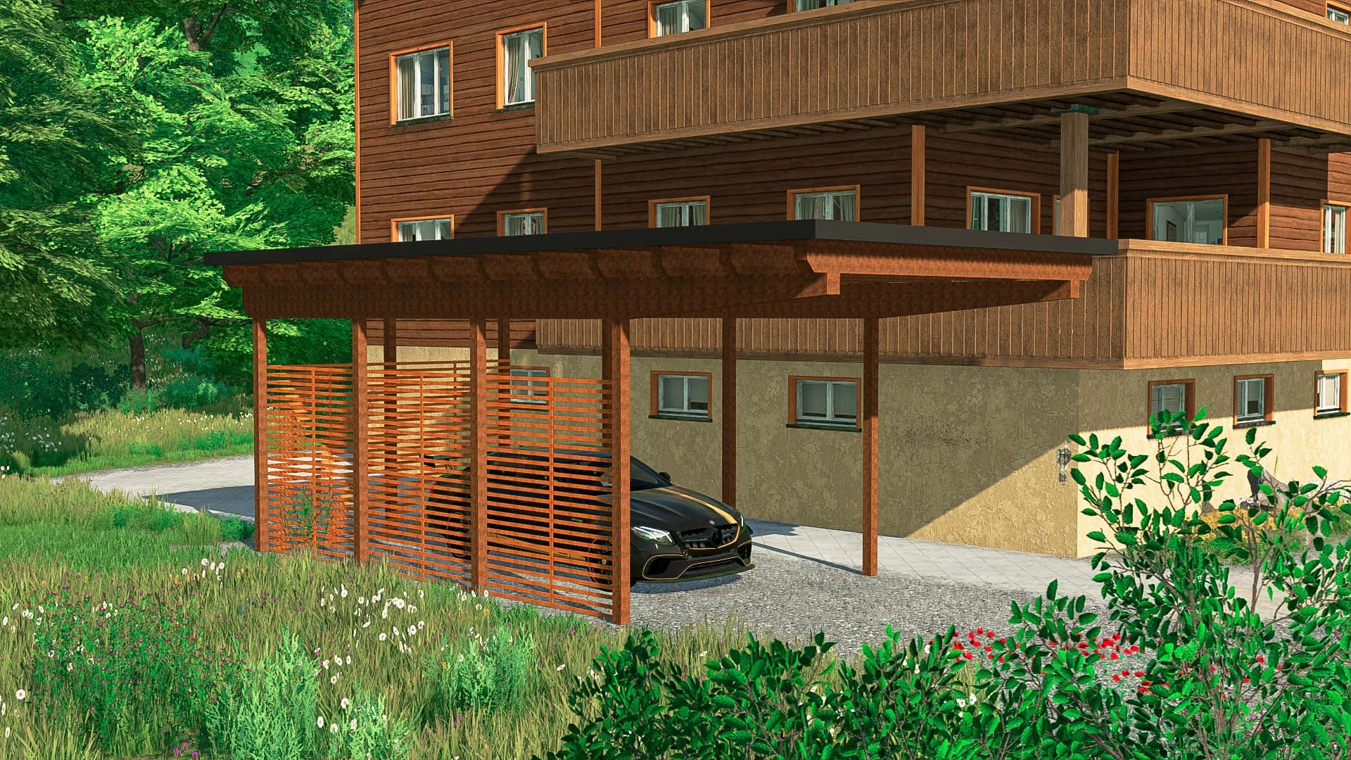 WOODEN CARPORT 3