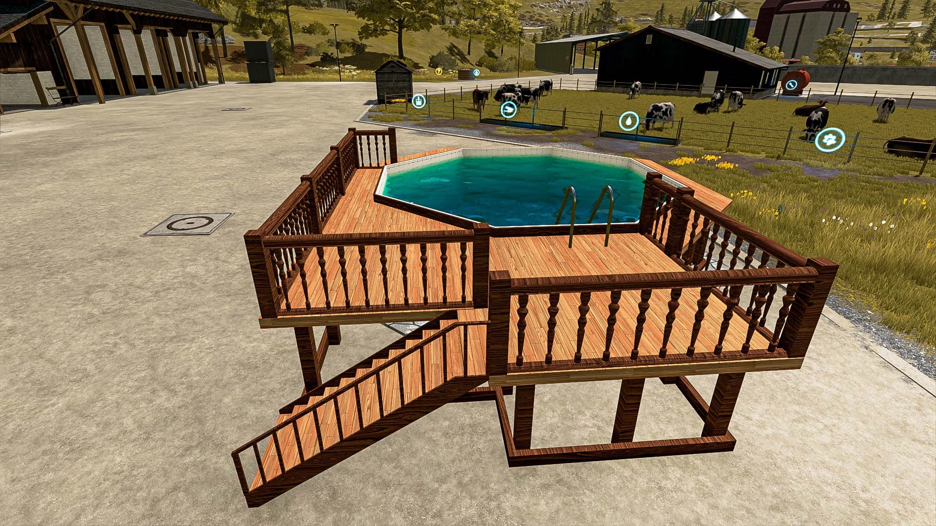 WOODEN POOL DECK