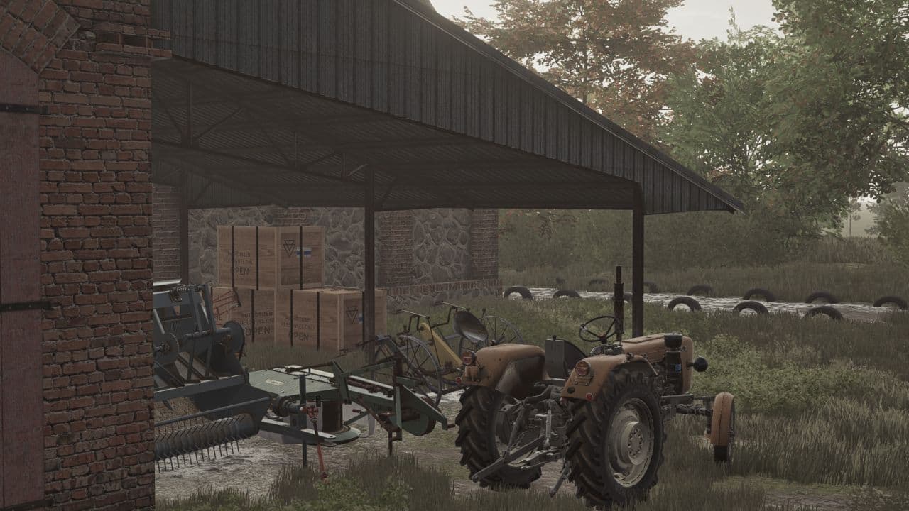 A shelter added to the building
