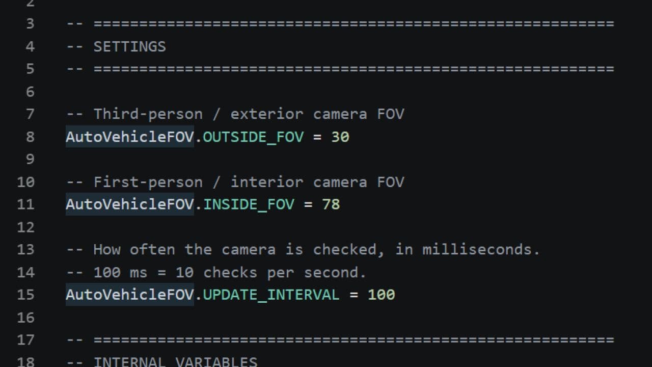 Automatic Vehicle FOV