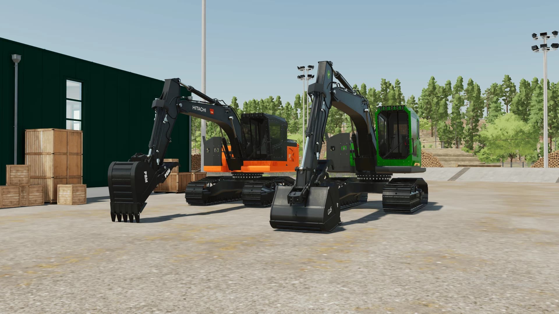 Deere 2154G/Hitachi ZX210F-6 Roadbuilder 3