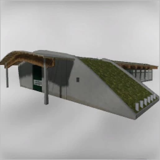 Hangar with vegetable roof