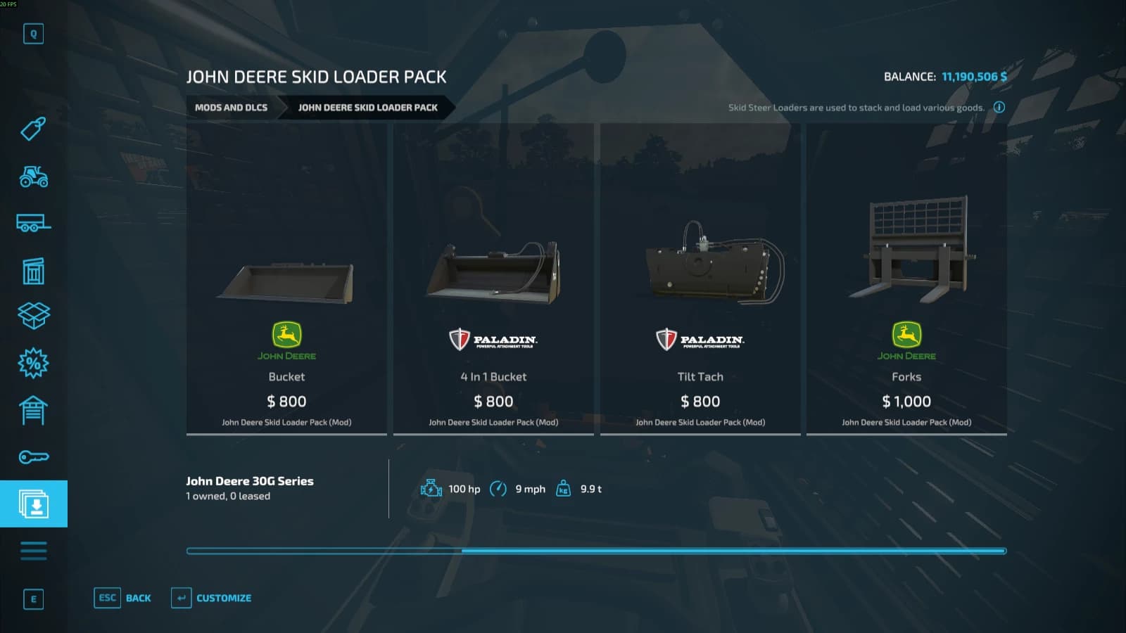 John Deere Skid Loader Pack 4