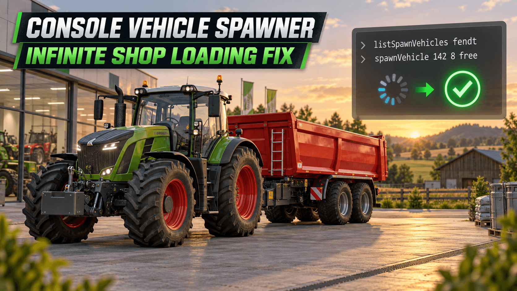Console Vehicle Spawner & Infinite Shop Loading Fix