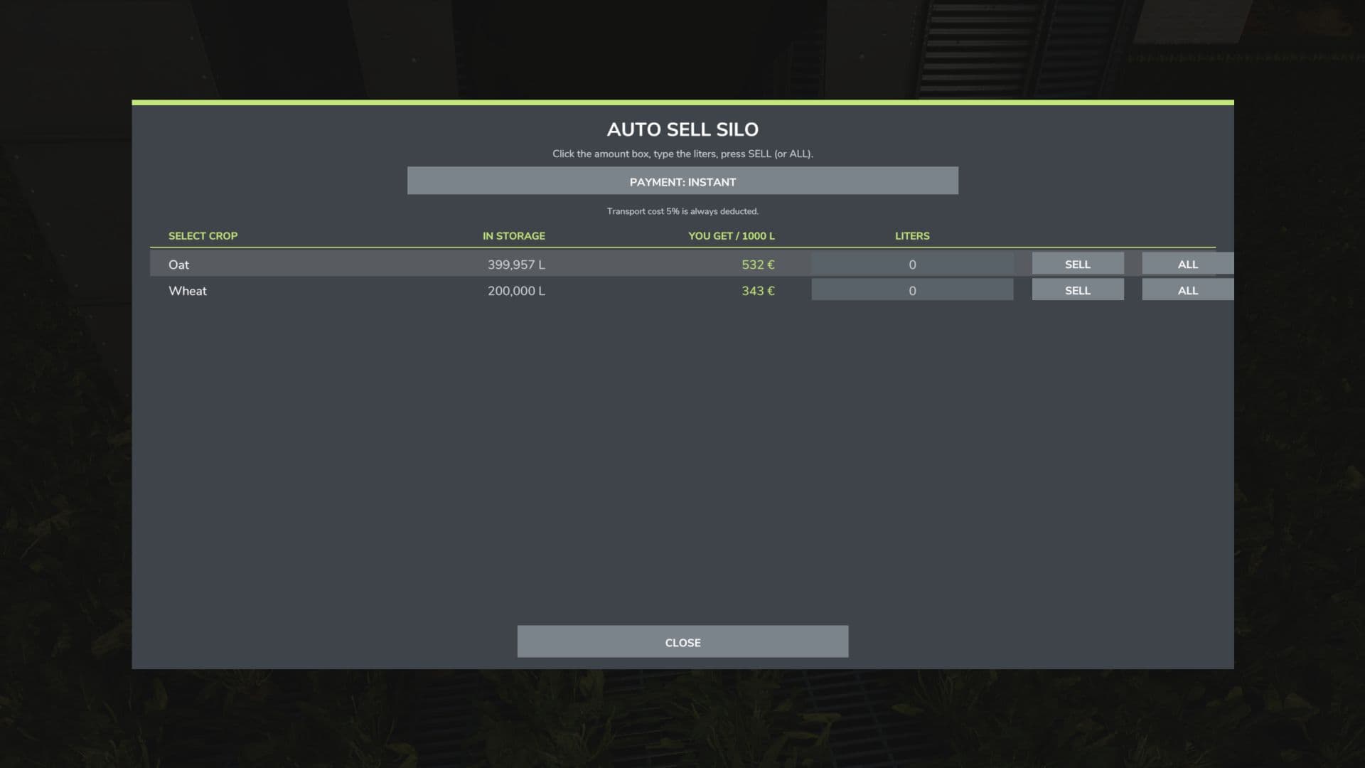 Auto Sell Silo