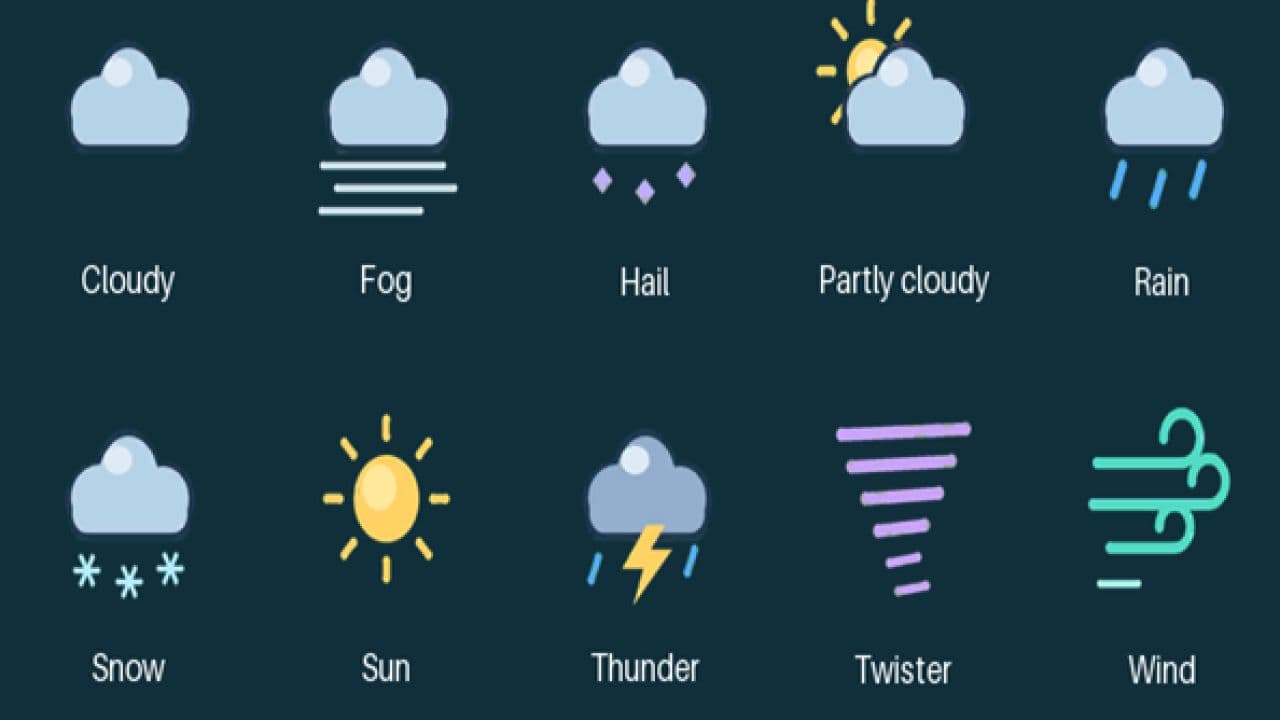 Colored Weather Icons