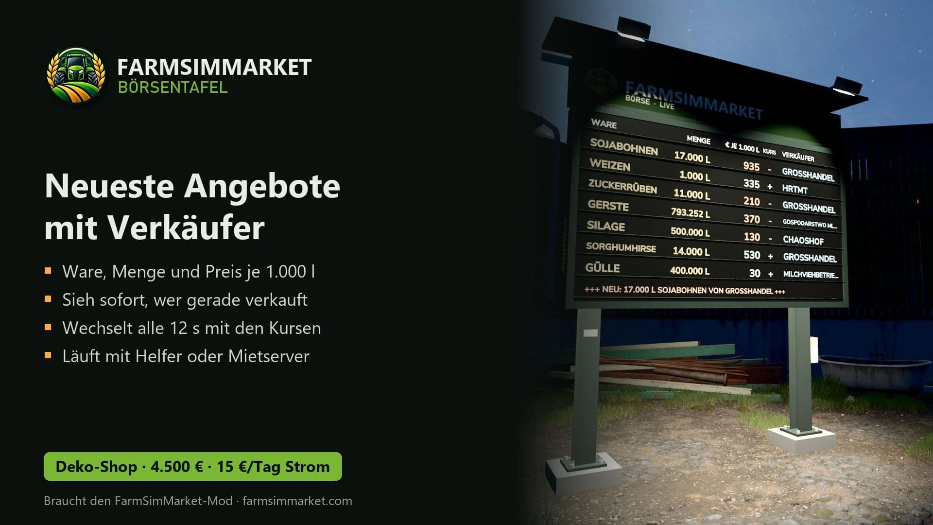 FarmSimMarket Market Board V Beta 3