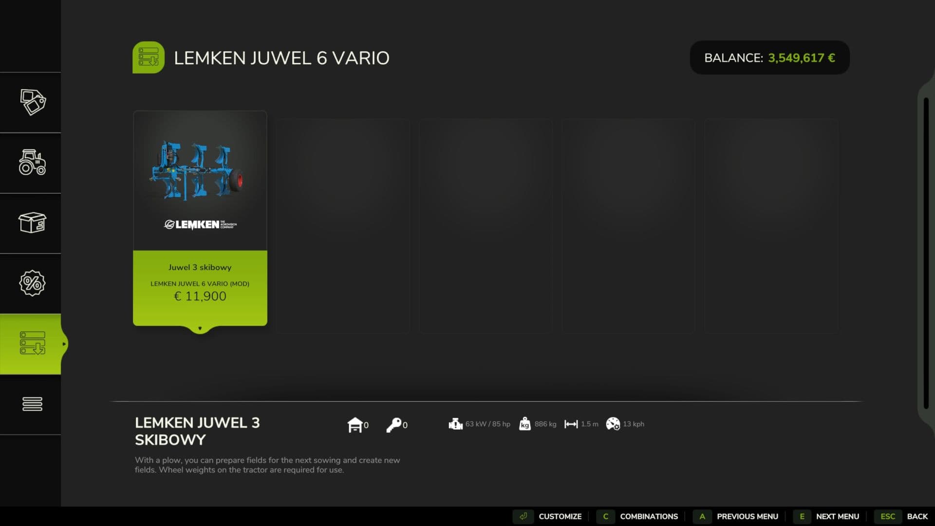 Lemken Juwel 6 Vario 3