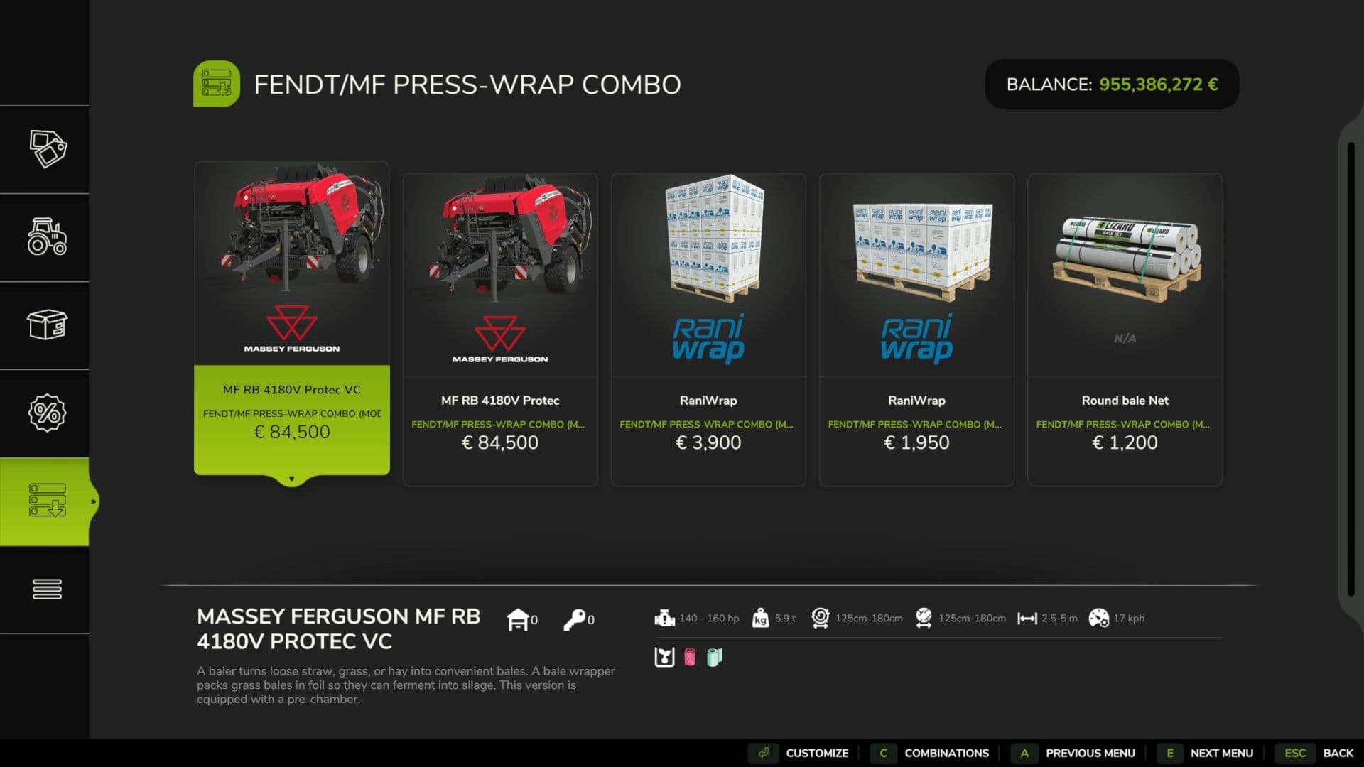 Fendt/MF Baler-Wrapping Combination 3
