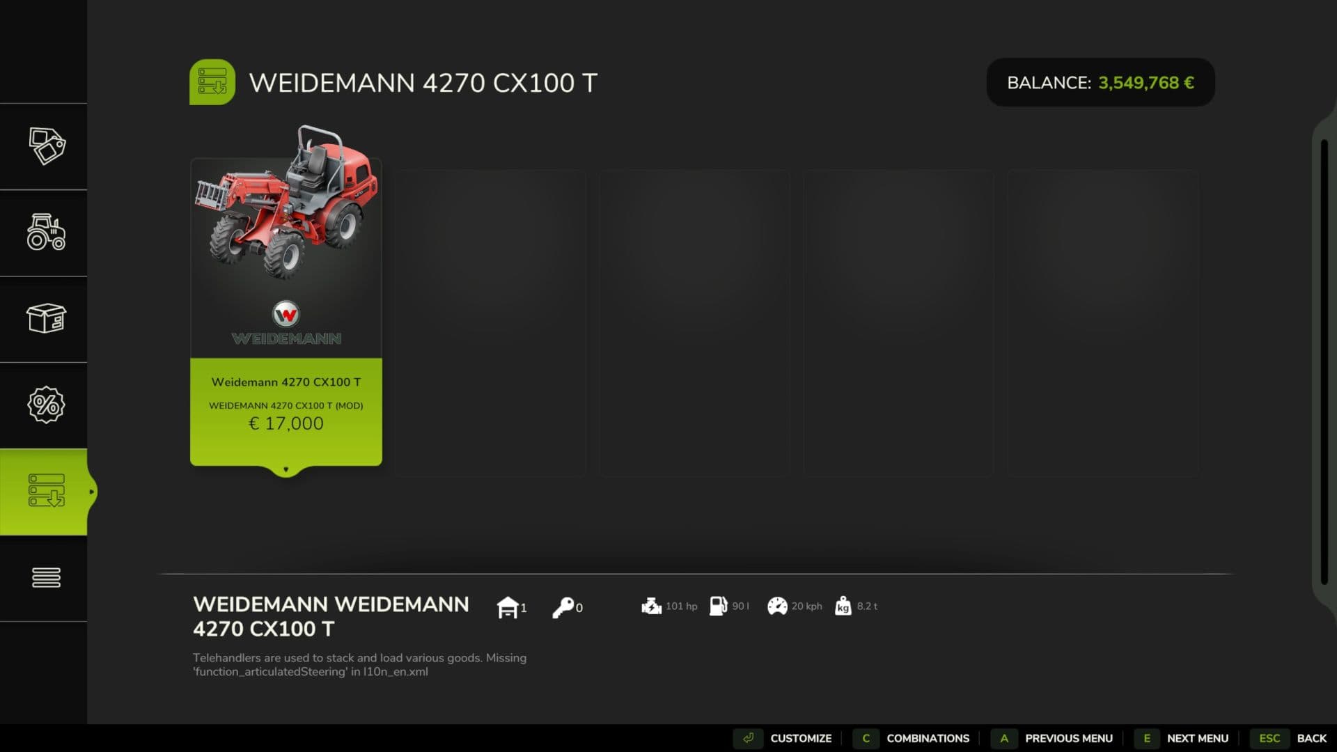 Weidemann 4270CX 100T 2