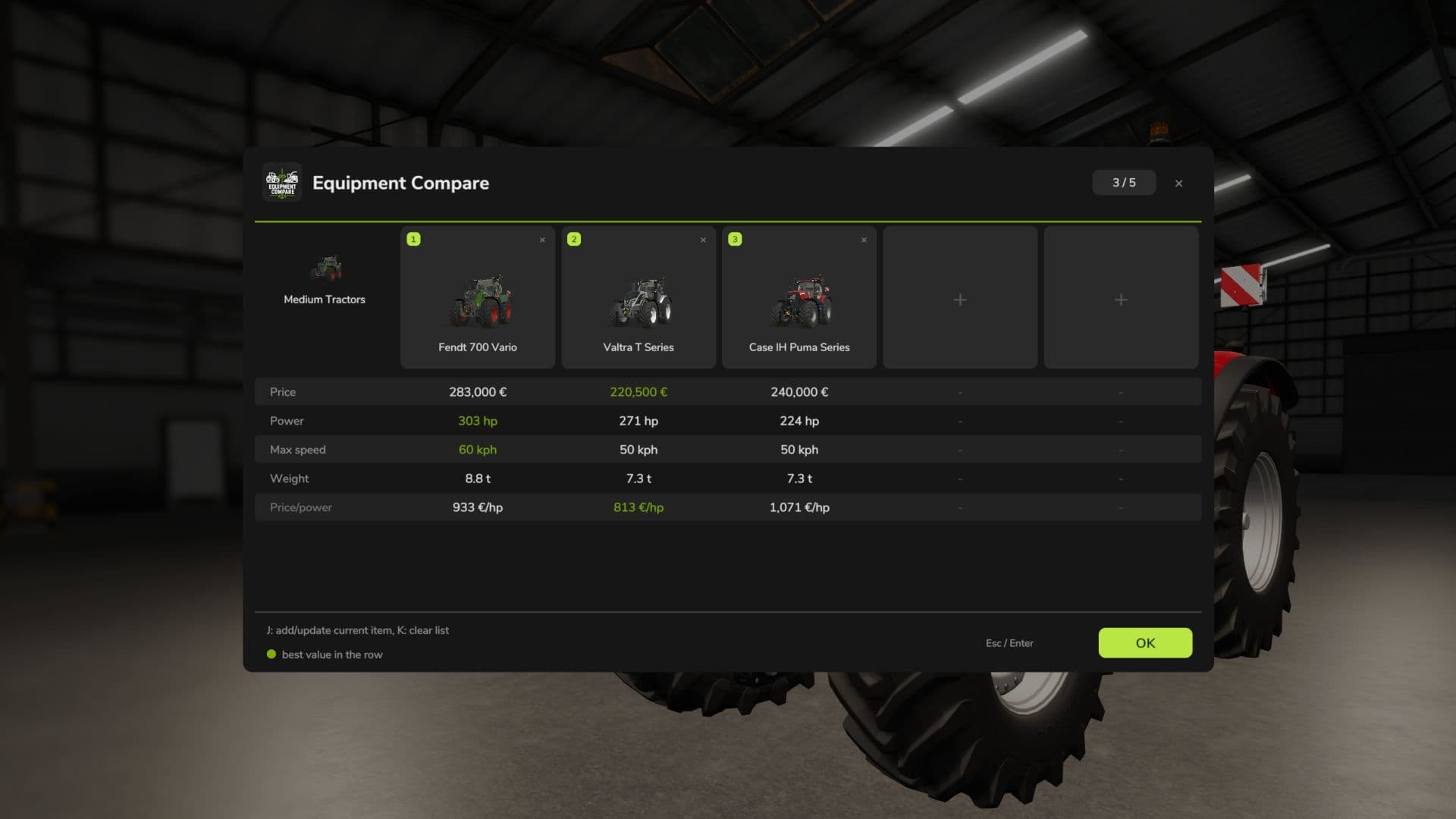 Equipment Compare
