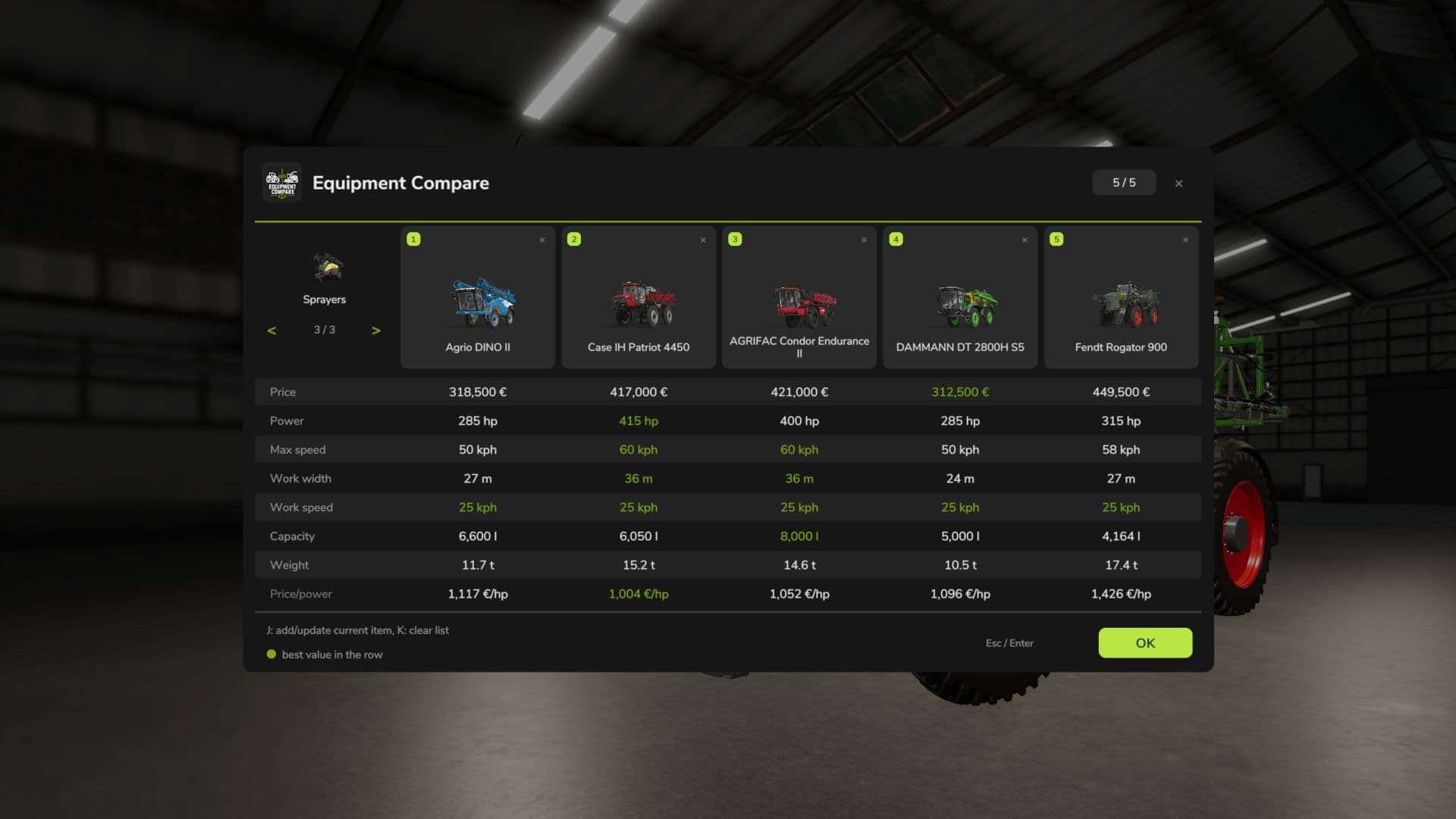 Equipment Compare 2