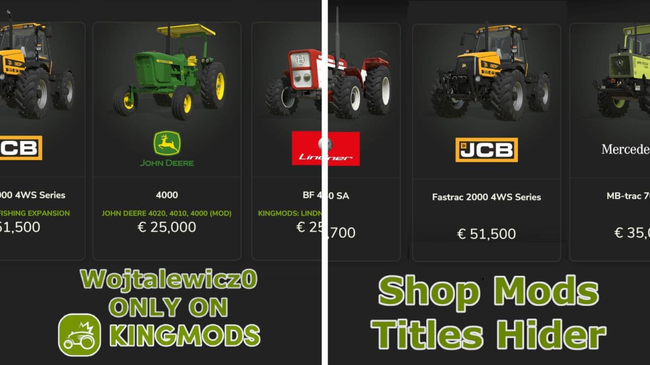 Hide Mods Shop Titles