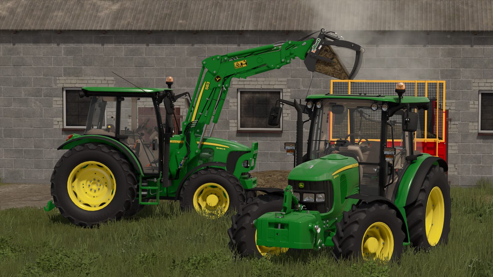 John Deere 5R + 583 2