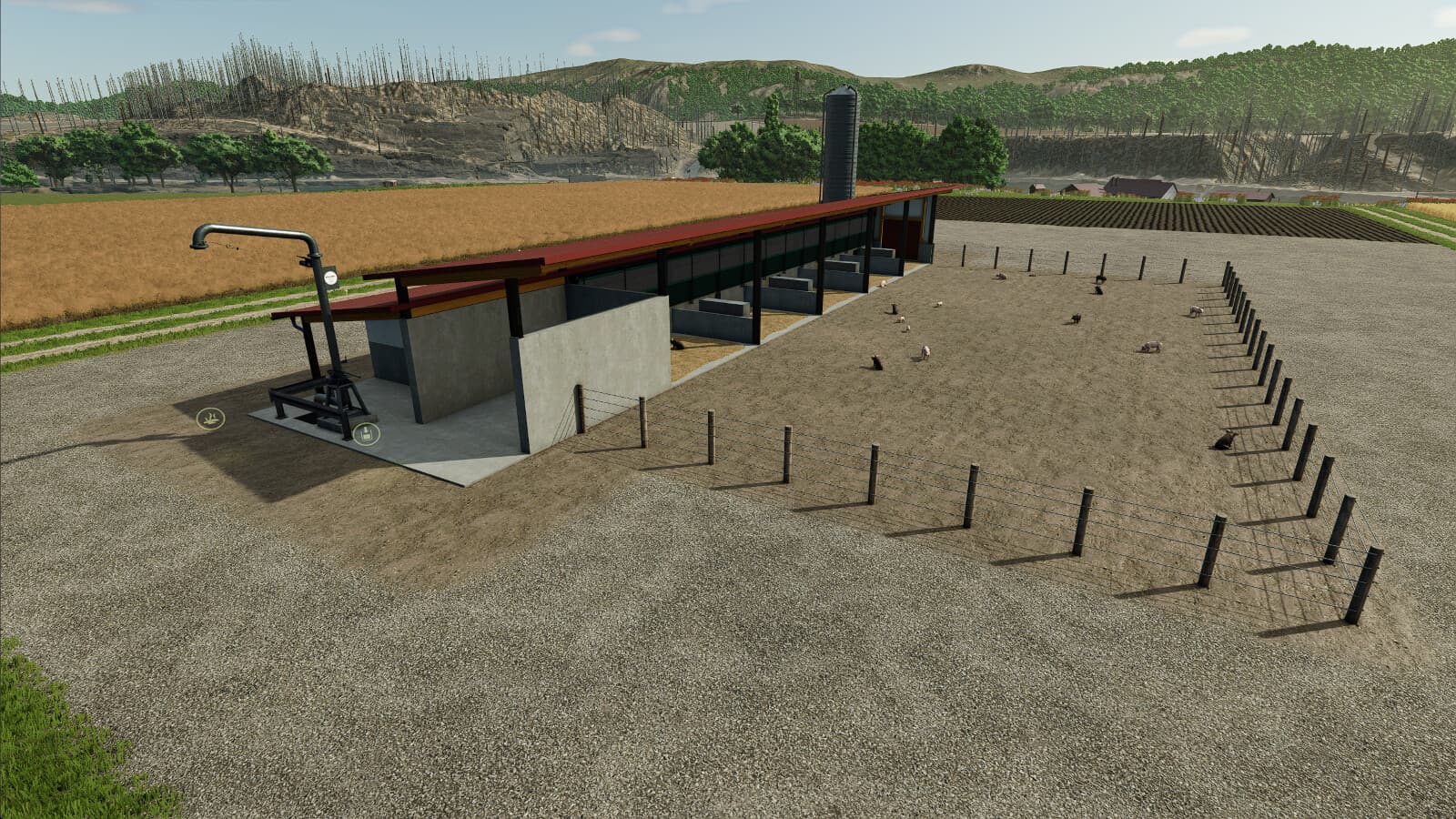 Pig Barn With Manure Heap 4