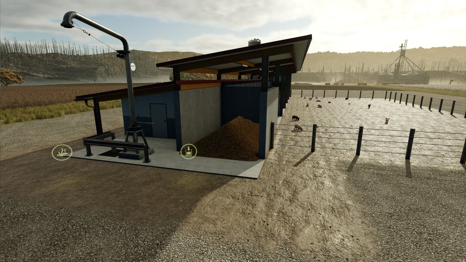 Pig Barn With Manure Heap 3