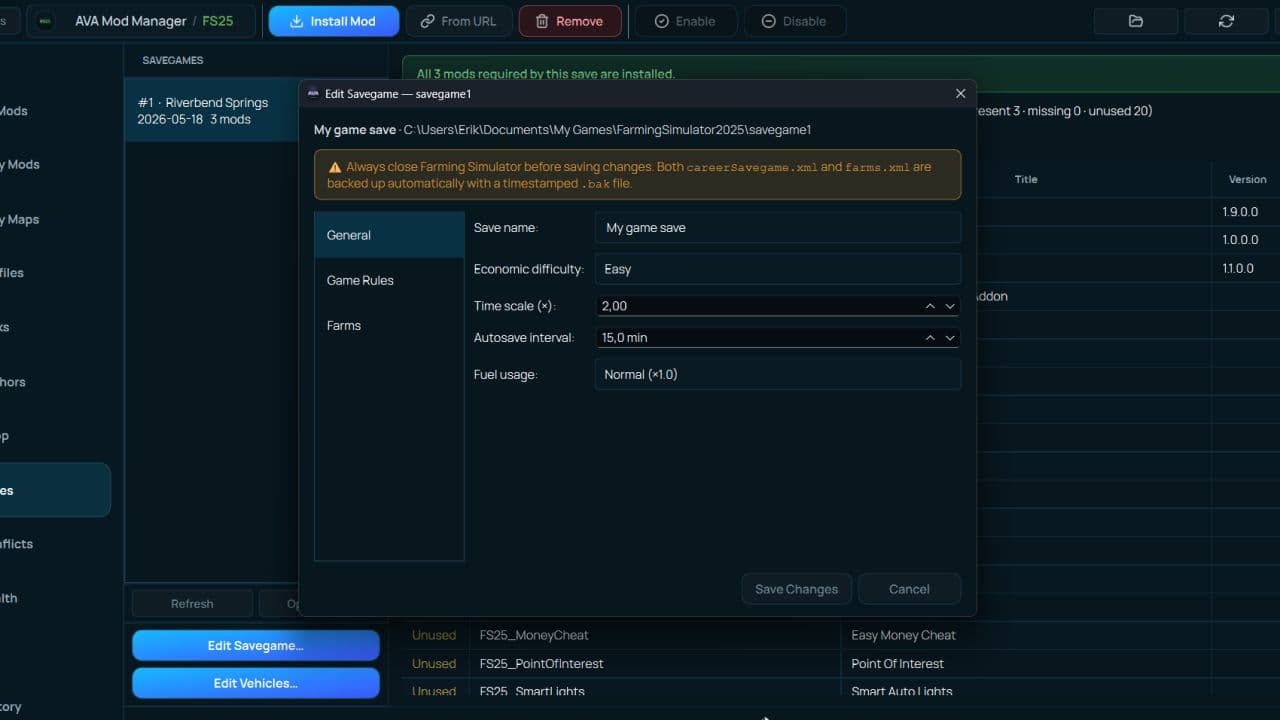 AVA Mod Manager 4