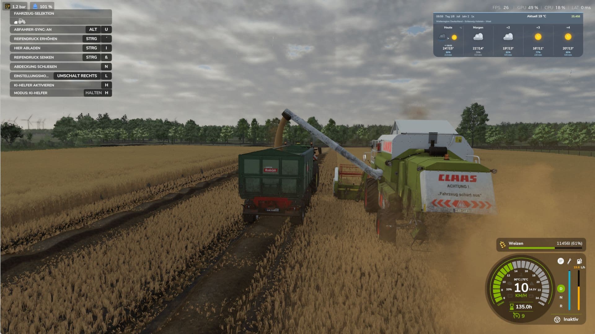 Harvester Unloader Sync