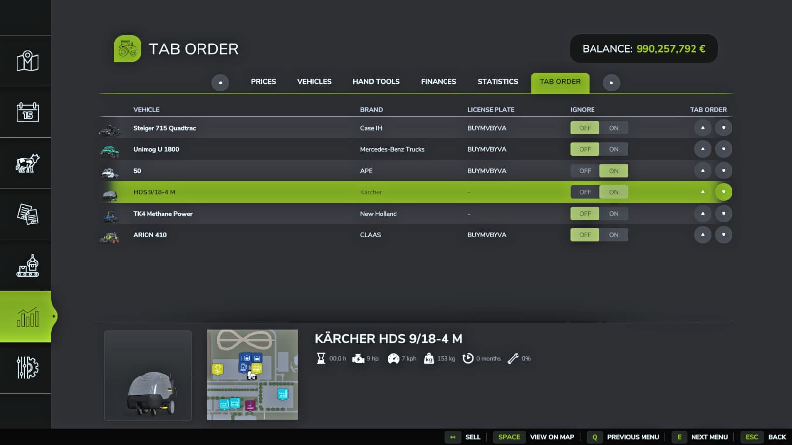 Vehicle Tab Sorting 2