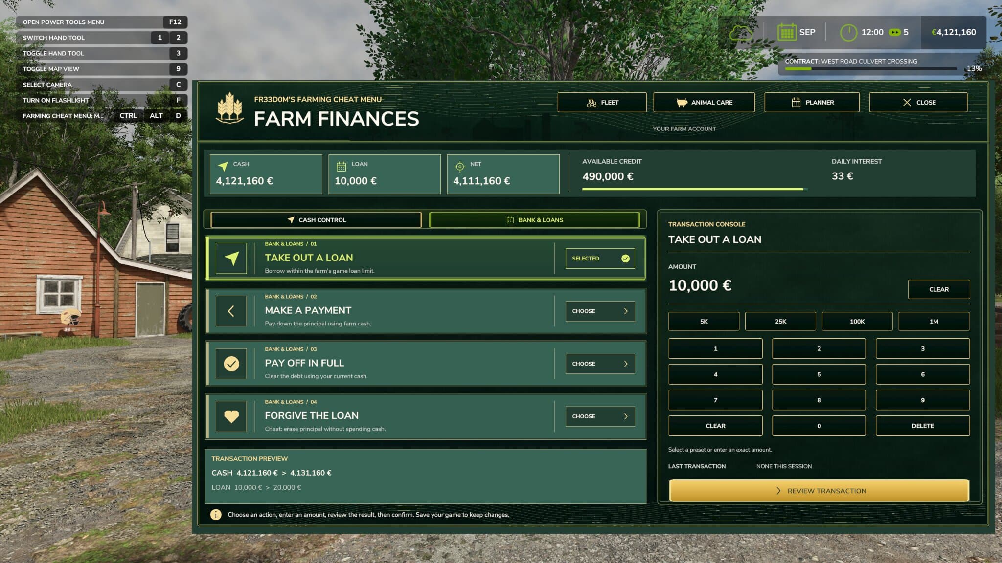 Fr33d0m's Farming Cheat Menu 4