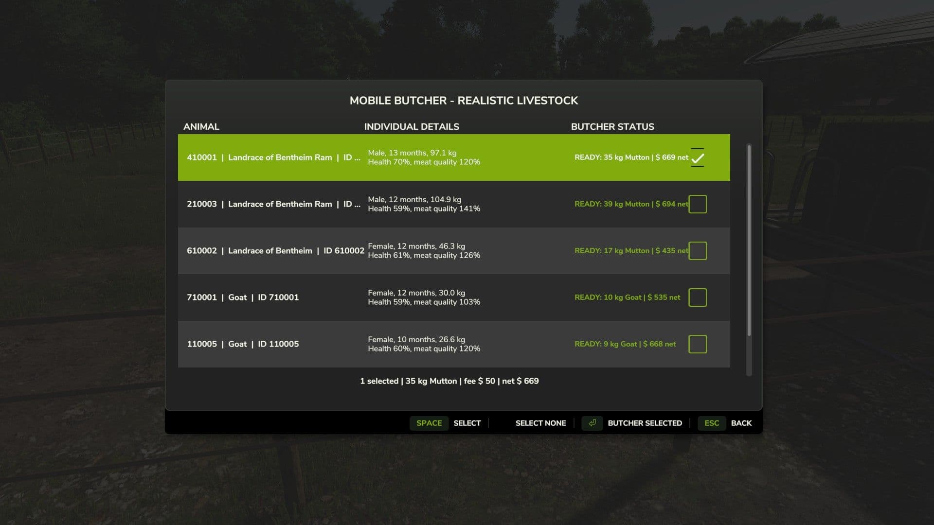 Mobile Butcher (for "Realistic Livestock" mod) 5