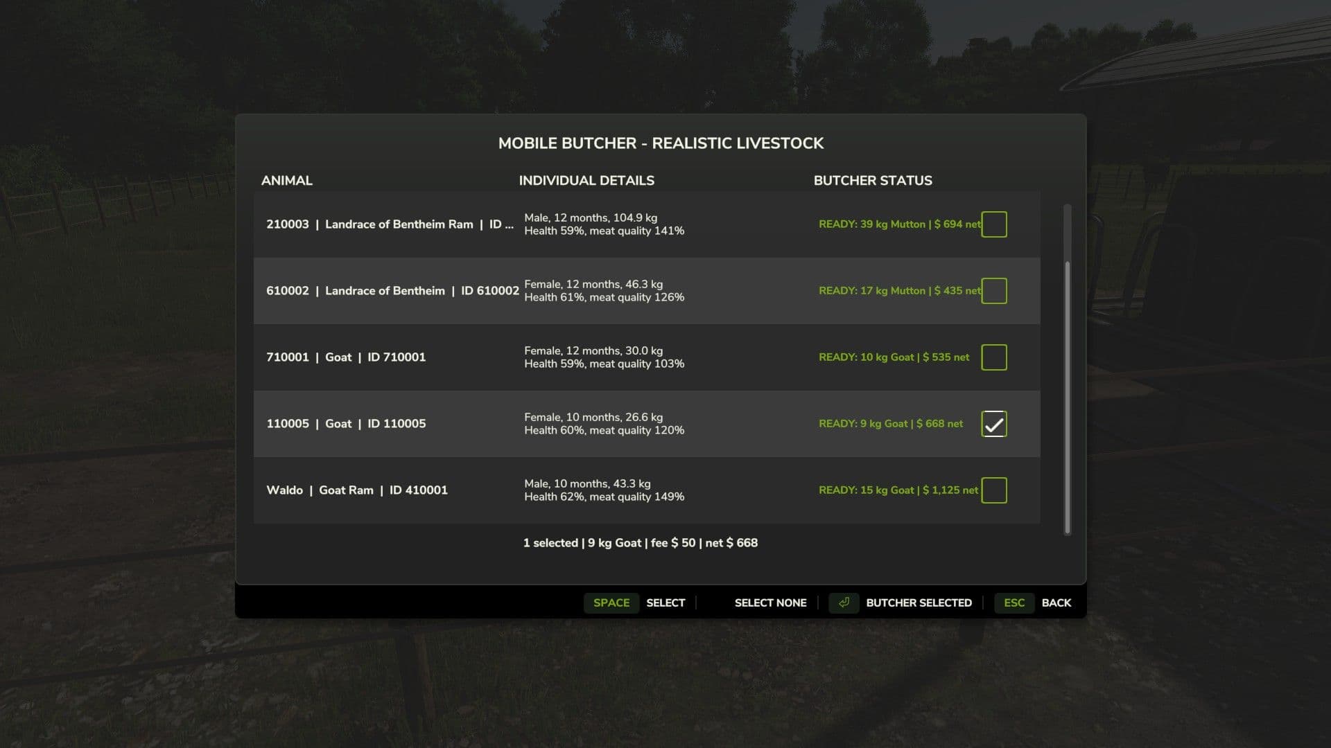 Mobile Butcher (for "Realistic Livestock" mod) 4