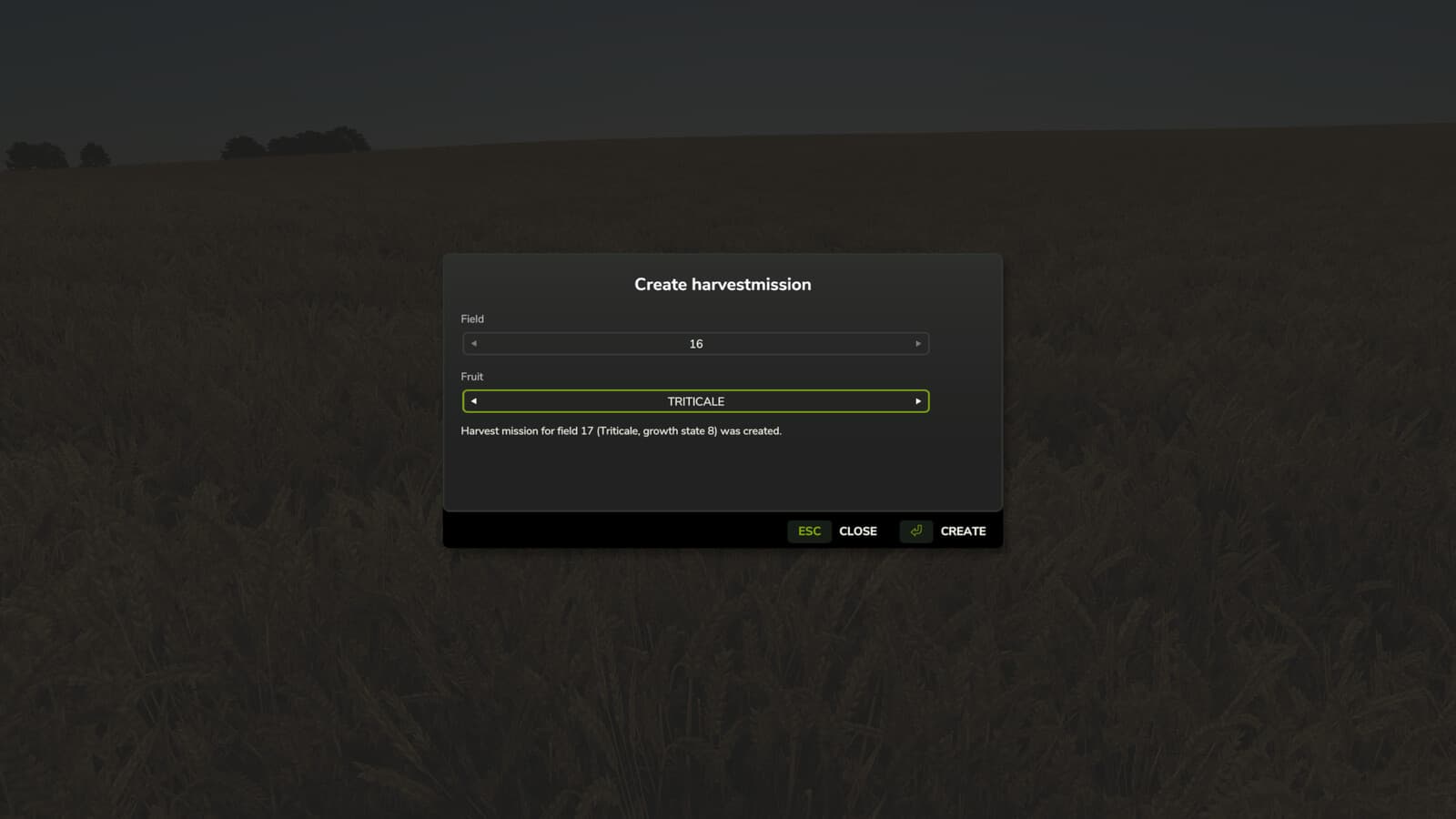 Harvest mission Creator 4