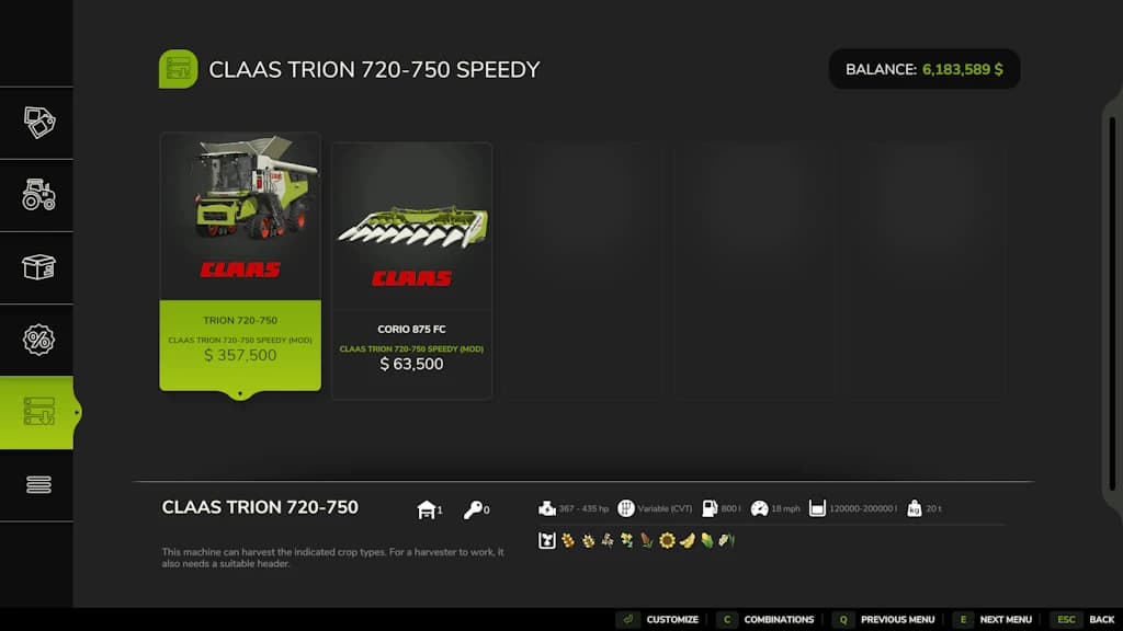 CLAAS TRION 720-750 Speedy