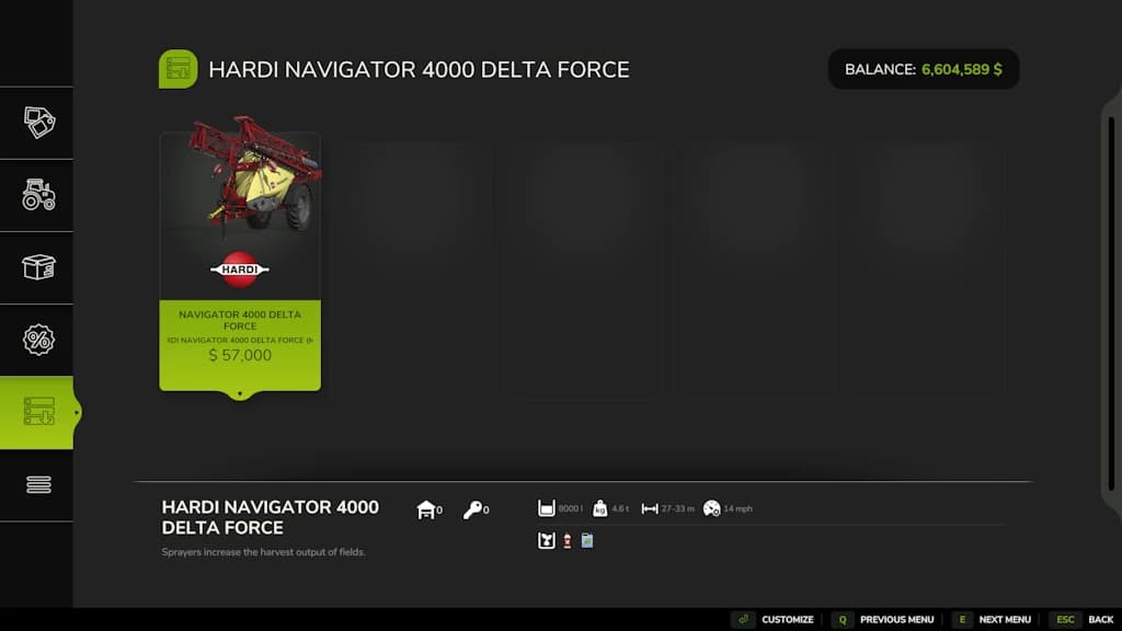 Hardi Navigator 4000 Delta Force Speedy